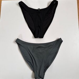 SKIMS swim bottoms (black and gray)